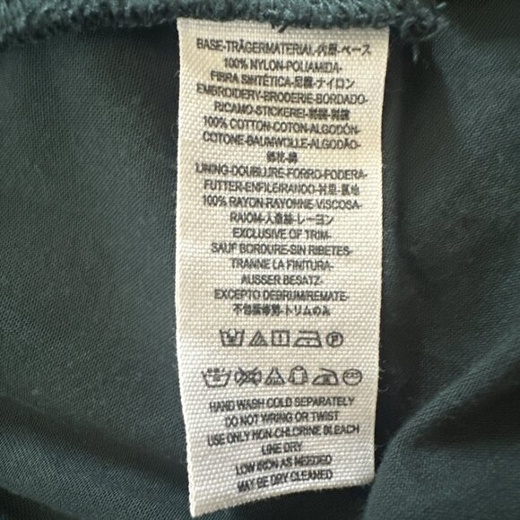 Free People Sz 4 Green Dress Lace Embroidered Whimsical Romantic Goth Witchy Y2K - Picture 11 of 11